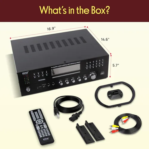 Miniatura 7 de Pyle Receptor de cine en casa Bluetooth de 1000 W, sistema de amplificador estéreo de sonido envolvente de 5.2 canales con 4K Ultra HD, video 3D