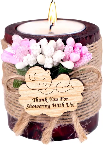 Miniatura 22 de HTF Paquete de 10 Decoraciones Navideñas Portavelas de Madera para Velas de Té, Regalo para Compañero de Trabajo, Feliz Año Nuevo, Velas de Navidad