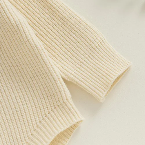Miniatura 5 de Emmababy Suéter de punto grueso para bebé, sudadera bordada con letras bordadas de gran tamaño, traje de otoño