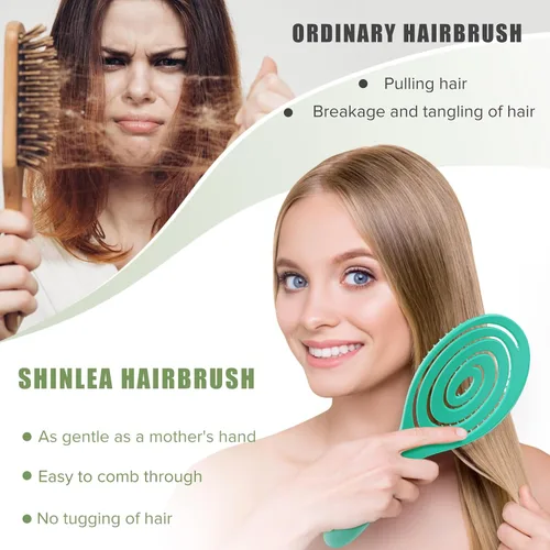 Miniatura 6 de SHINLEA Cepillo para el Cabello, Cepillo Desenredante Anti-Enredos, Cepillo Espiral para Cabello Húmedo y Seco, Mujeres, Hombres, Niños, Se Desliza