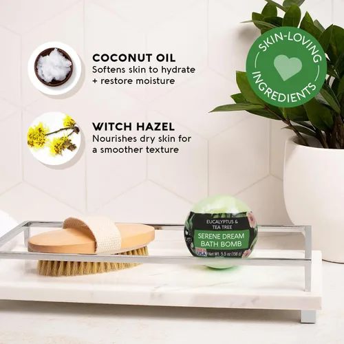 Miniatura 2 de Nature's Beauty Bomba de baño de eucalipto y árbol de té, natural hecha a mano, no mancha, bomba de spa de lujo, calma y restaura la piel, fabricada