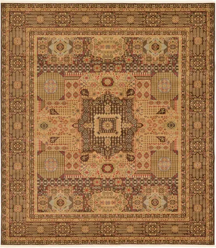 Miniatura 20 de Unique Loom Palace Collection - Alfombra rectangular (2 pies 2 pulgadas x 3 pies 1 pulgada, verde claro/marrón)