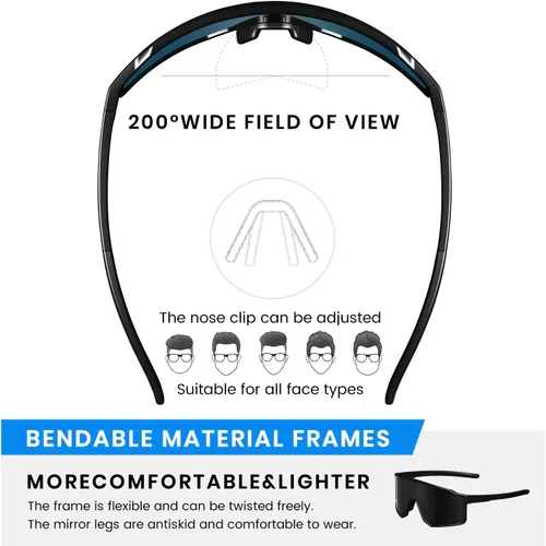 Miniatura 4 de SPOSUNE Gafas de sol polarizadas UV400 de sóftbol, TR90, gafas deportivas para correr, ciclismo, béisbol y bicicleta (unisex)