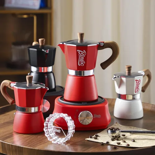 Miniatura 4 de Estufa para máquina de café expreso, olla Moka de 3 tazas, cafetera italiana clásica, válvula de seguridad individual (negro, 3 tazas)