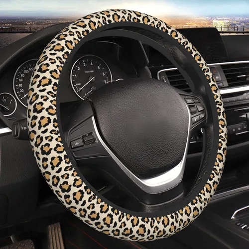Miniatura 8 de Funda de volante de ajuste universal, accesorios para el interior del automóvil para mujeres y hombres, 15 pulgadas, transpirable, antideslizante