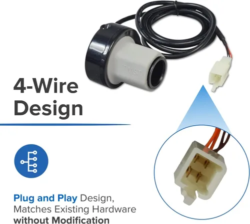 Miniatura 5 de AlveyTech Razor Acelerador de agarre giratorio de 4 hilos de una sola velocidad con cables de 50 pulgadas para Razor E100/E125 (versiones 10+), E100