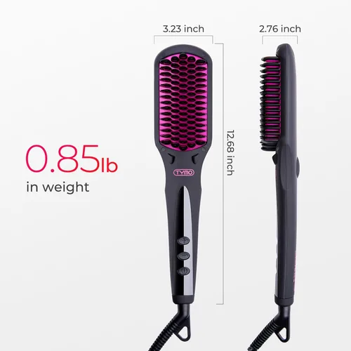 Miniatura 7 de TYMO Cepillo alisador de cabello iónico, alisador de cabello de un solo paso para mujeres, cepillo alisador con iones negativos, 16 ajustes
