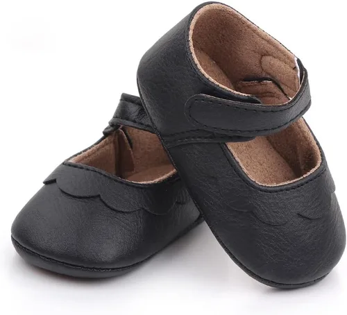 Miniatura 4 de Zapatos planos Mary Jane para bebés y niñas, suela suave antideslizante, suela suave, princesa, primeros pasos, de piel sintética, zapatos de vestir