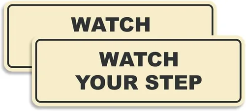 Miniatura 28 de Signs ByLITA Letrero estándar para pared o puerta con texto en inglés «Watch Your Step», señalización de salud y seguridad (negro), mediano