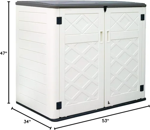 Miniatura 7 de ADDOK 2SG - Cobertizo de almacenamiento horizontal más grande similar a la madera, armario de almacenamiento para exteriores de 4.4 x 2.8 pies