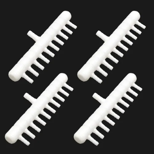 Miniatura 8 de Desviador de descarga de aire de junta de manguera en forma de rastrillo, conector de montaje de manguera de púas de plástico, salida de 4 vías