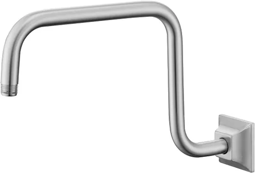 Miniatura 26 de Brazo de ducha de cuello de cisne de 16 pulgadas, extensión de cabezal de ducha dorado con brida única, conexión estándar de 1/2 pulgada Brida
