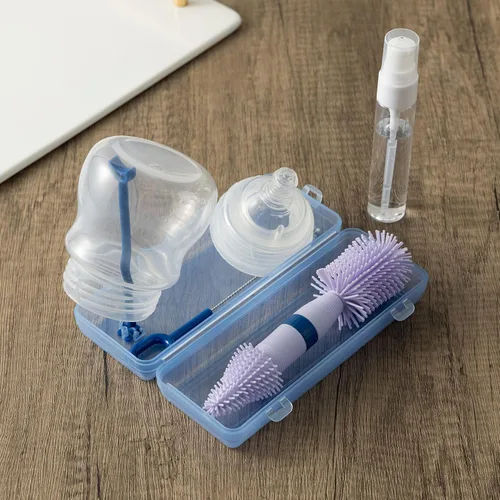 Miniatura 2 de Chemimoso Cepillo pequeño de silicona para biberones de bebé recién nacidos, anticólicos, cepillo limpiador portátil de botellas de viaje, apto