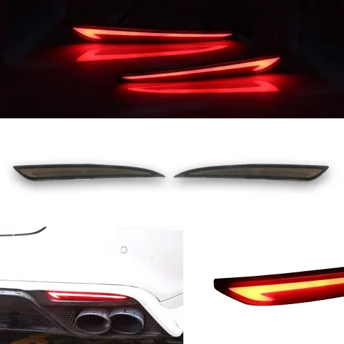 Lente ahumada LED parachoques trasero reflector señal de giro luces traseras lámparas para 2013 2014 2015 2016 2017 2018 Ford Fusion Mondeo