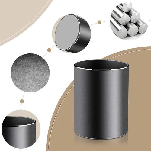 Miniatura 4 de Vaydeer Portalápices de Metal de Aluminio para Escritorio, Organizador de Escritorio Redondo y Portalápices Negro para Oficina, Escuela, Hogar