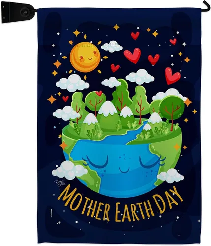 Miniatura 14 de Breeze Decor - Bandera inspiradora de la madre tierra para jardín, colección de expresión, planeta, paz, medio ambiente, concienciación, pequeño