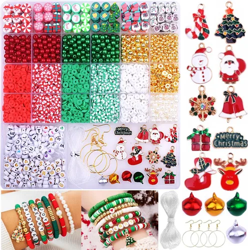 Miniatura 9 de 2480 piezas de cuentas y dijes de arcilla polimérica para kit de hacer pulseras, lindos y divertidos dijes y cuentas para hacer pulseras de amistad