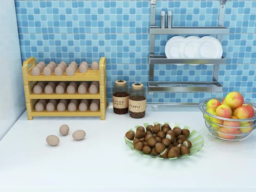 Miniatura 7 de Soporte para huevos de bambú, diseño apilable para huevos frescos, estante de almacenamiento de bandeja de huevos de granja, organizador de encimera