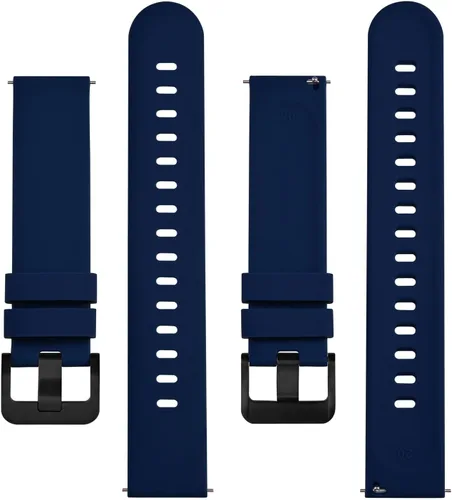Miniatura 13 de BISONSTRAP Correas de reloj de silicona, correas de reloj delgadas con liberación rápida, 0.787 in, negro con hebilla negra