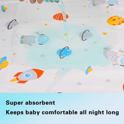 Miniatura 3 de Cambiador de pañales para bebé, impermeable, tamaño grande, 37.5 x 27.5 pulgadas, portátil, protector de colchón reutilizable y lavable para niñas