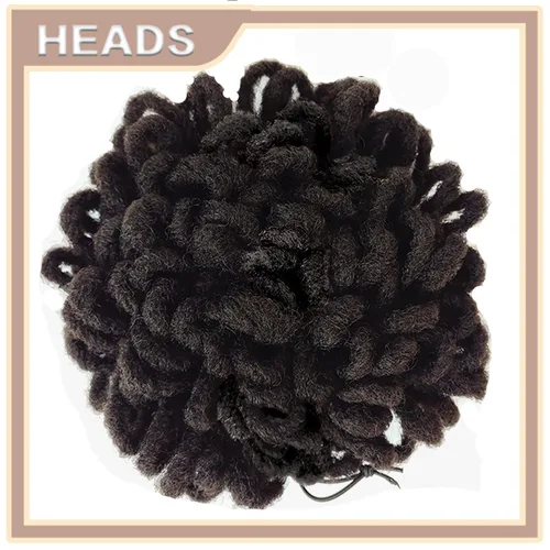 Miniatura 3 de DreadLocks Chignons Afro High Puff Cola de Caballo con Cordón Moño de Cabello Postizos Faux Locs Chignons con Clip Cola de Caballo para Mujeres