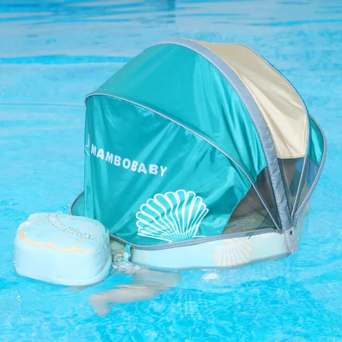 Miniatura 9 de Flotador Mambobaby con cola para bebé con toldo, flotador de piscina sólido, entrenador de natación para bebés, entrenamiento de natación, flotador