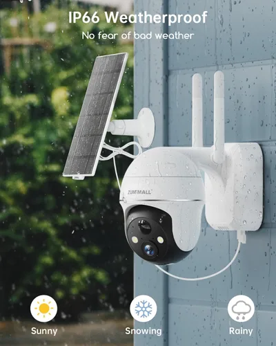 Miniatura 8 de ZUMIMALL Cámaras de seguridad solar 2K inalámbricas para exteriores, paquete de 4, cámaras solares para seguridad del hogar con vista de 360°