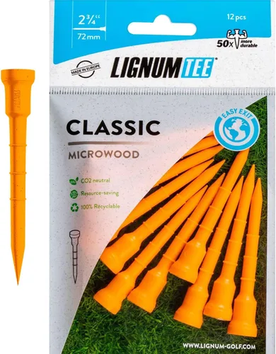 LIGNUM Tee - Camisetas de golf clásicas - Camisetas de golf deportivas - Cabeza antigiro, micro madera de base biológica, 50 veces duradera