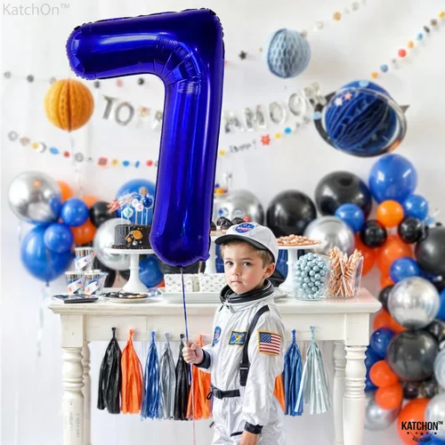 Miniatura 665 de KatchOn, Globo grande azul número 2 de 40 pulgadas Decoraciones de cumpleaños de Baby Shark para niño de 2 años Globo azul número 2 Globo