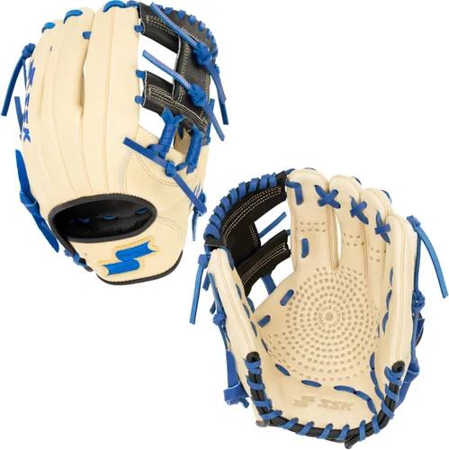 Miniatura 23 de SSK Z5 Craftsman Guante de béisbol para infield – 11.25” - 11.5” - 11.75” - 12” – Lanzamiento con mano derecha y izquierda Rojo/Verde Kelly/Blanco