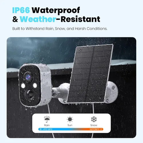 Miniatura 9 de Techage Cámaras de seguridad solares inalámbricas para exteriores, cámaras WiFi alimentadas por batería 2K para seguridad en el hogar con detección
