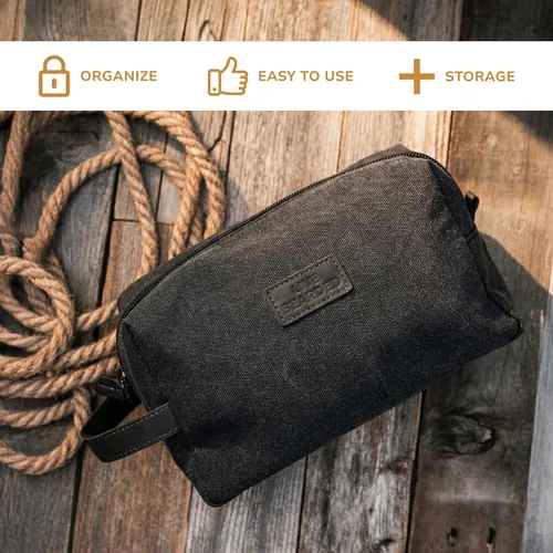 Miniatura 4 de Live Bearded Dopp Kit - Neceser de viaje duradero para hombres, afeitado, higiene, cuidado de la barba, artículos esenciales de viaje y bolsa