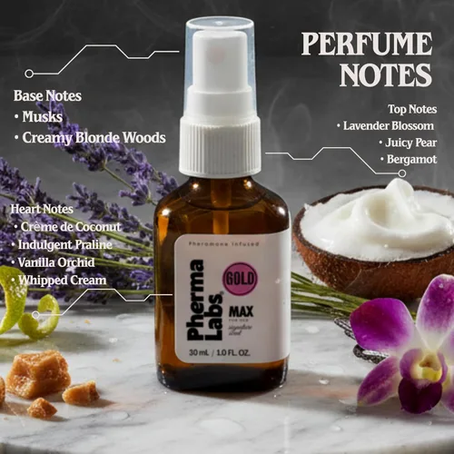 Miniatura 5 de MAX GOLD for Her - Perfume de lujo con infusión de feromonas para mujeres, aroma distintivo que mejora la presencia, fragancia femenina de larga