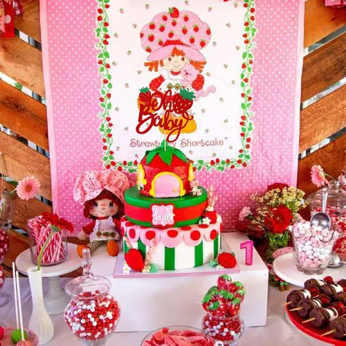 Miniatura 4 de 1 pieza de decoración para pastel de fresa Oh Baby con purpurina para baby shower, palillo para pastel de fresa, tema de frutas, decoración
