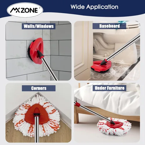 Miniatura 8 de Mango de base de repuesto para cabezal de trapeador giratorio compatible con el sistema O Cedar EasyWring de 1 tanque, paquete de 3 unidades con un