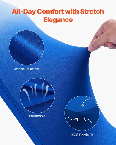 Miniatura 116 de VEVOR 150 fundas blancas para sillas de poliéster y elastano, fundas elásticas para bodas, fiestas, comedor, banquetes, sin pinzas, 150