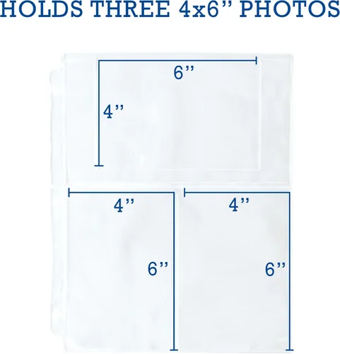 Miniatura 2 de Samsill Paquete de 50 páginas ultra transparentes de 4 x 6 pulgadas para carpeta de 3 anillas, formato mixto, fundas de fotos archivales, soportes