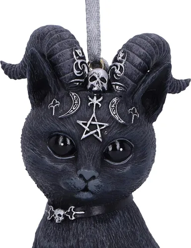 Miniatura 5 de Nemesis Now Cult Cuties Pawzuph - Adorno colgante de 3.9 in, resina, negro, adorable gato con cuernos, gato con cuernos, fundido en la mejor resina