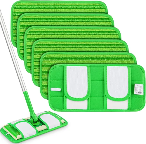 Miniatura 6 de Almohadillas reutilizables para trapeador compatibles con trapeadores Swiffer: almohadillas húmedas de microfibra Papclean rellenan paños de barrido