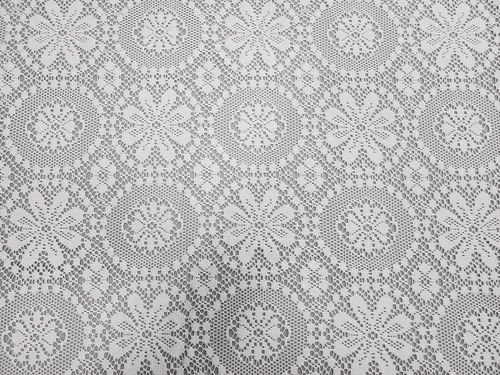 Miniatura 2 de Van Wyck Medallion - Mantel de encaje de punto pesado 60x104, color blanco