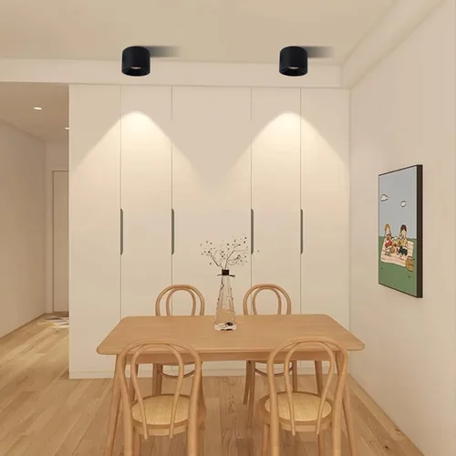 Miniatura 6 de Foco de Techo LED Regulable de Aluminio Negro Mate de 4.72 pulgadas, Foco Cilíndrico para Interiores, Moderno, Minimalista, Luminaria Direccional
