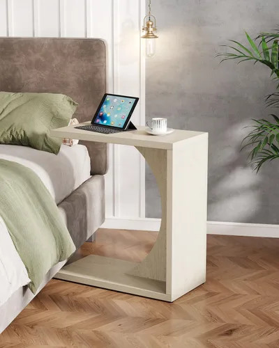 Miniatura 5 de Tribesigns - Mesa auxiliar en forma de C para sofá, mesa lateral para sofá, mesa en forma de C para espacios pequeños, sala de estar, dormitorio