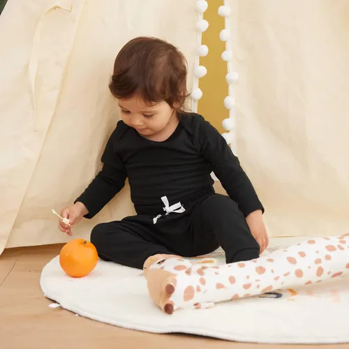 Miniatura 5 de SOBOWO Paquete de 3 pantalones deportivos para bebé recién nacido, harén de algodón, para niños y niñas, 0-3T entrelazados, 195 GSM