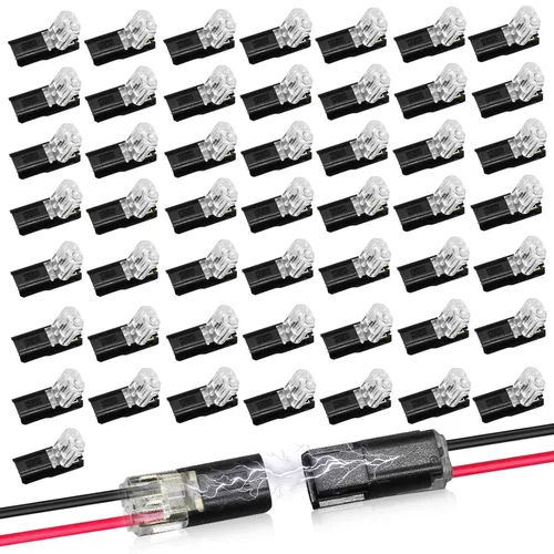 Miniatura 8 de 20 piezas conectores enchufables de doble cable, conectores de tira de luz LED, 2 pines, conectores de tira de luces LED, conector de cable de bajo
