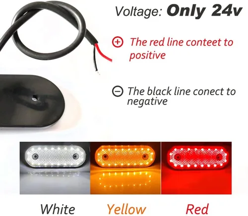 Miniatura 7 de 4 luces de marcador de remolque impermeables de 24 V 4 LED para remolque, luz indicadora de espacio montada en superficie, lámpara indicadora