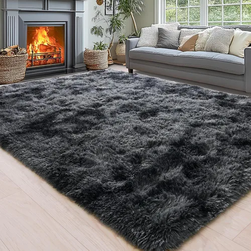 Miniatura 133 de Alfombras de área de 8x10 para sala de estar, alfombra shaggy grande ultra suave y esponjosa para dormitorio, alfombras de felpa mullida Blanco crema