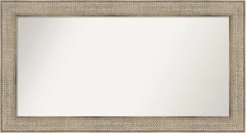 Miniatura 357 de Amanti Art Espejo de baño plateado para sobre fregadero, 26 x 26 pulgadas, espejo cuadrado de níquel pulido, marco de madera tradicional mediano, se