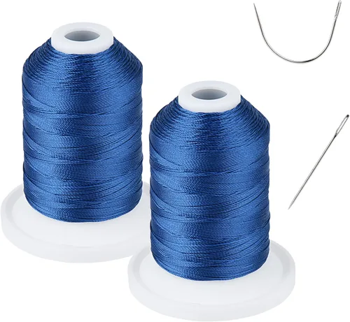 Miniatura 15 de Resistente a los rayos UV - Simthread 100% Poliéster Hilo Entrelazado Tex 69 (12wt) - 250 Yardas 1 Blanco 1 Negro