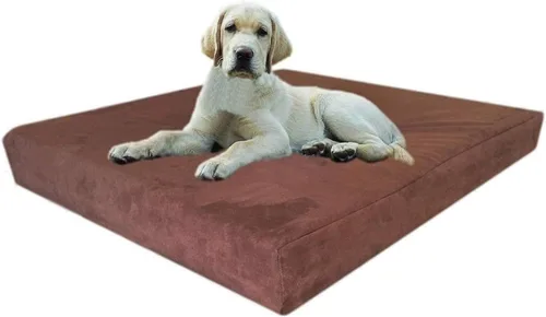 Miniatura 5 de Dogbed4less Large Orthopedic Memory Foam Pet Bed with Heavy Duty Black Canvas Cover, Waterproof Liner, and Extra Replacement Microsuede Antislip