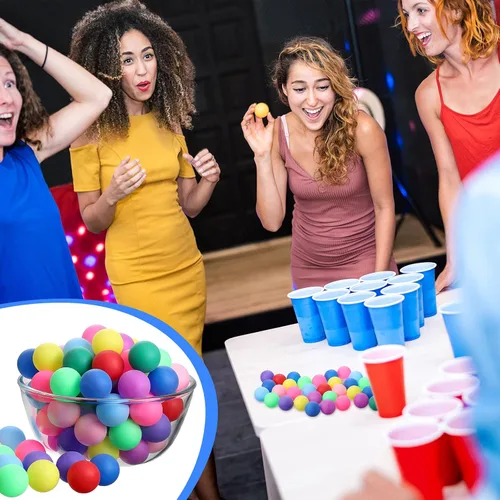 Miniatura 7 de Chivao 200 pelotas de tenis de mesa, lavables, juego de tenis de mesa, mini bolas de plástico para piscina, carnaval, fiesta Colorido